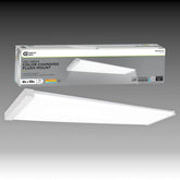 48 in. x 10 in. White Wood End Cap LED Flush Mount Ceiling Light 4200 Lumens 3000K 4000K 5000K Kitchen Office - Like New